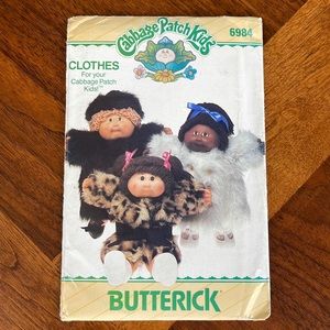 NEVER USED VINTAGE 1980S CABBAGE PATCH KIDS CLOTHING PATTERNS - OUTERWEAR THEME!